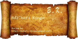 Békefi Kinga névjegykártya