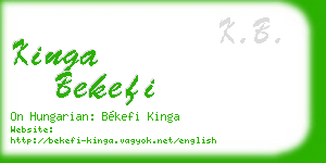 kinga bekefi business card